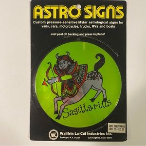 Vintage 70s Wallfrin Astro Signs Zodiac Astrology Sticker Decal Sagittarius ♐️